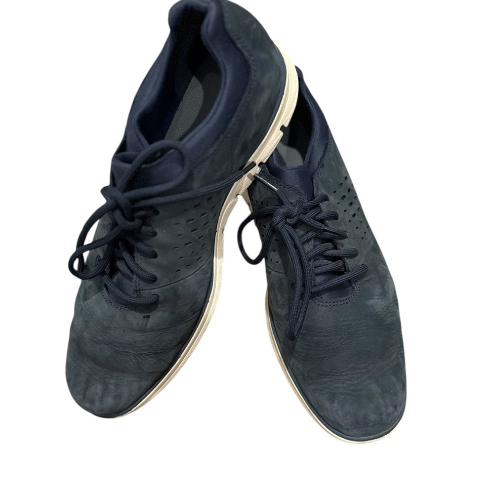 Timberland Bradstreet Sensorflex Navy Blue Leather lace up Oxford Sneakers sz 10